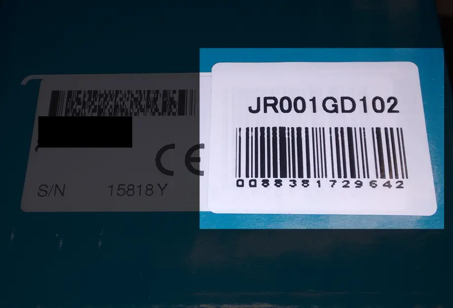 EAN barcode example